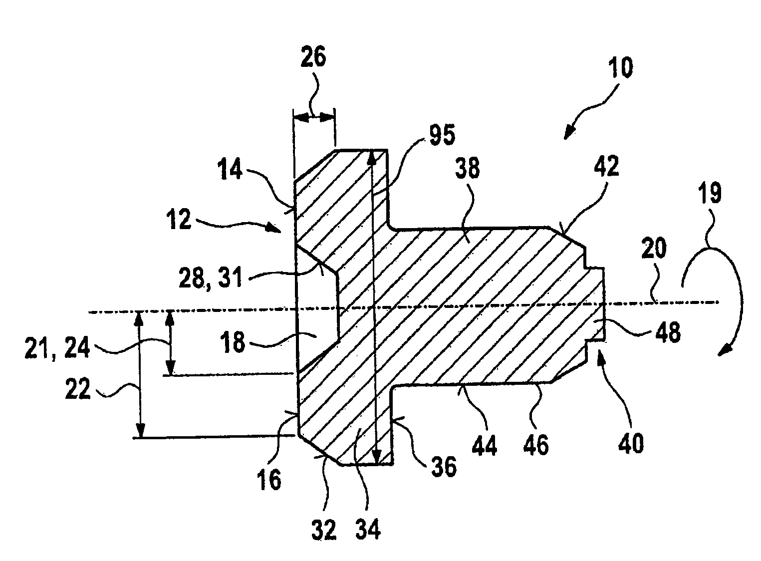 Thrust mushroom-shaped part and motor with the thrust mushroom-shaped part