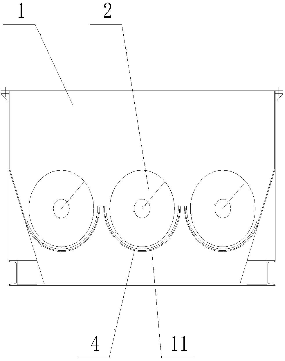 Tri-pipe shaftless spiral garbage feeder