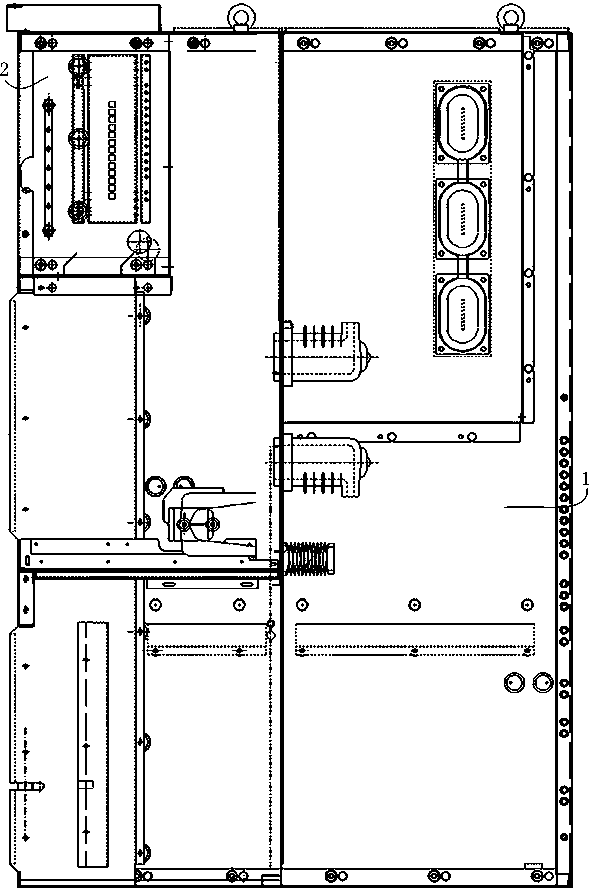 High-voltage board structure with detachable instrument chamber