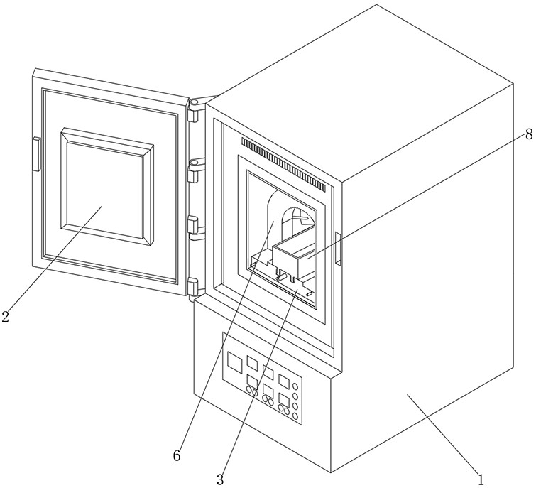 Box-type resistance furnace capable of placing and processing different materials