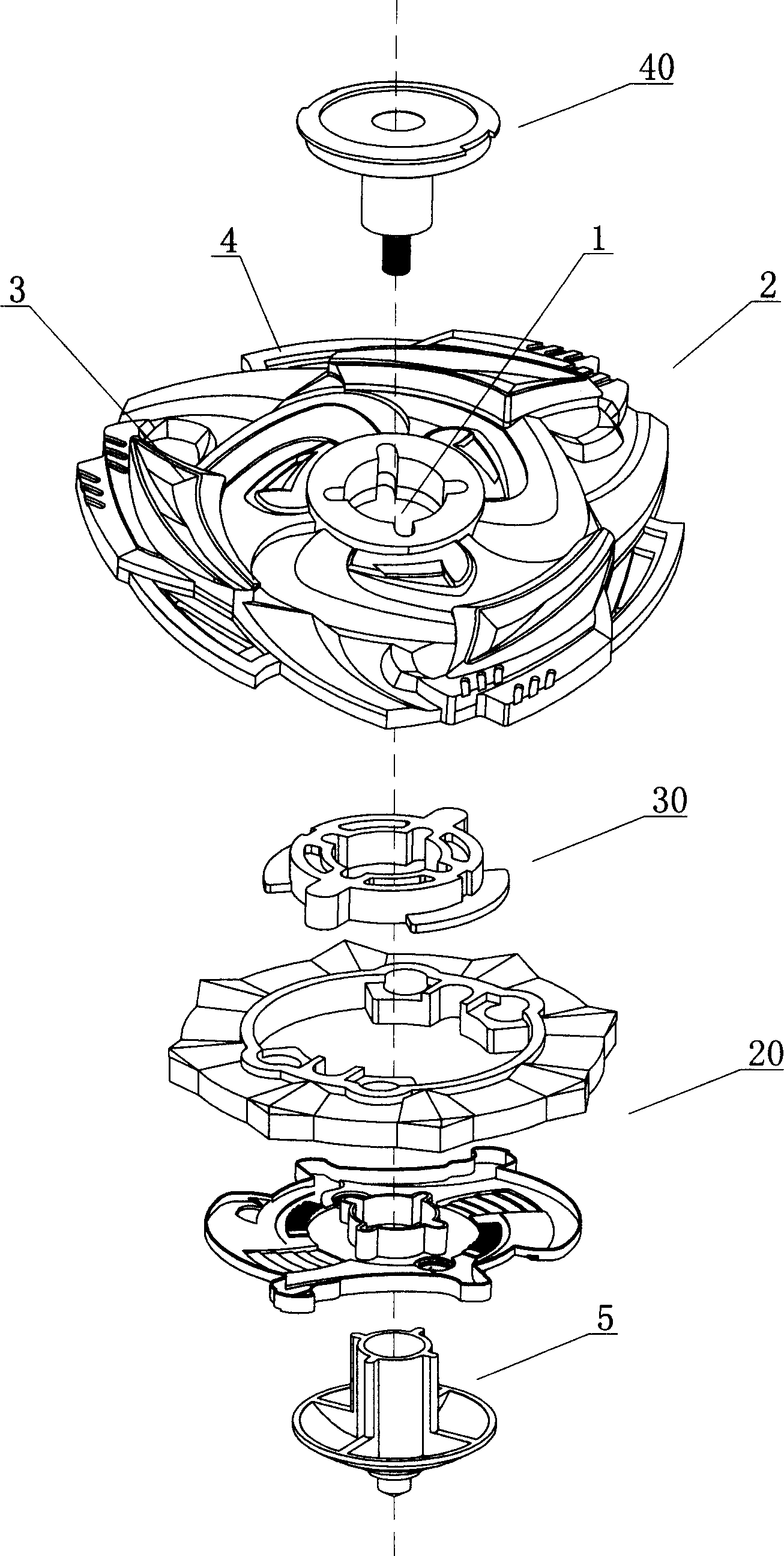 Assembled gyroscope piece structure