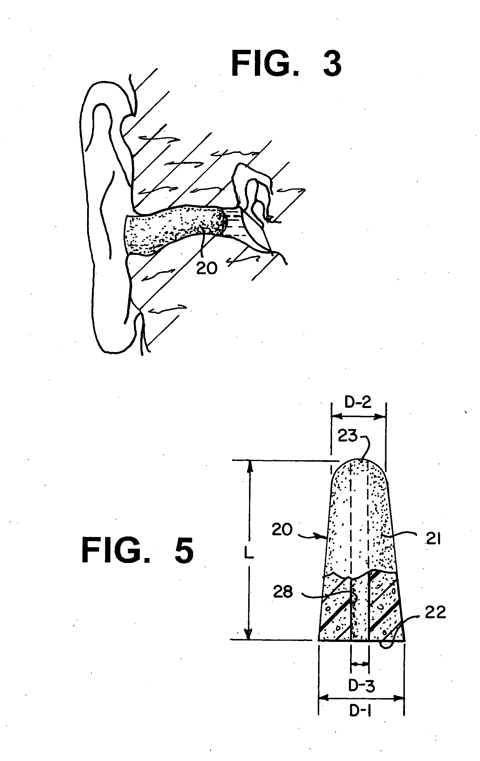 Water absorbing ear plugs