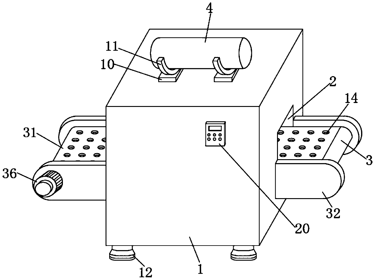 Disinfection device for sanitary napkin production