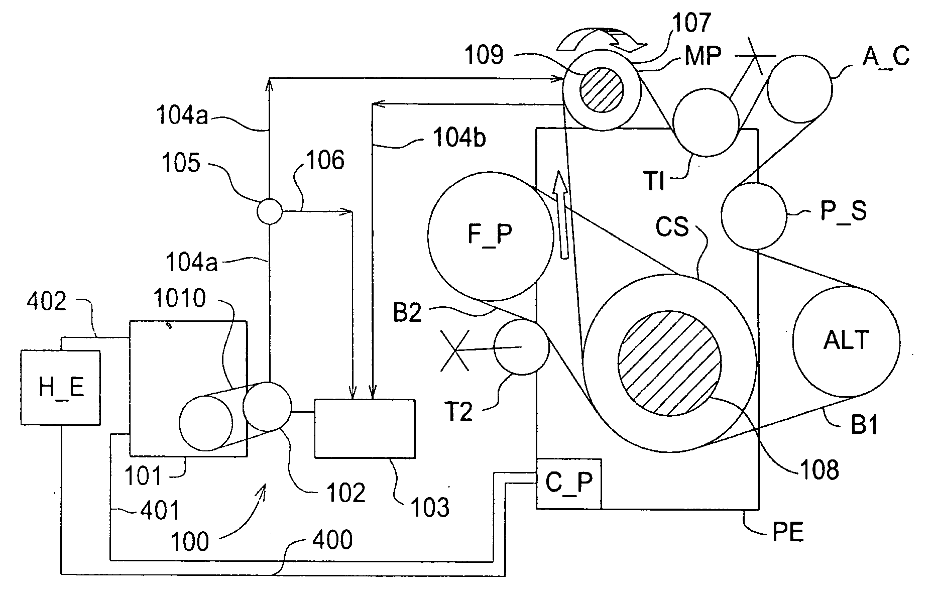 Auxiliary power system for a motor vehicle