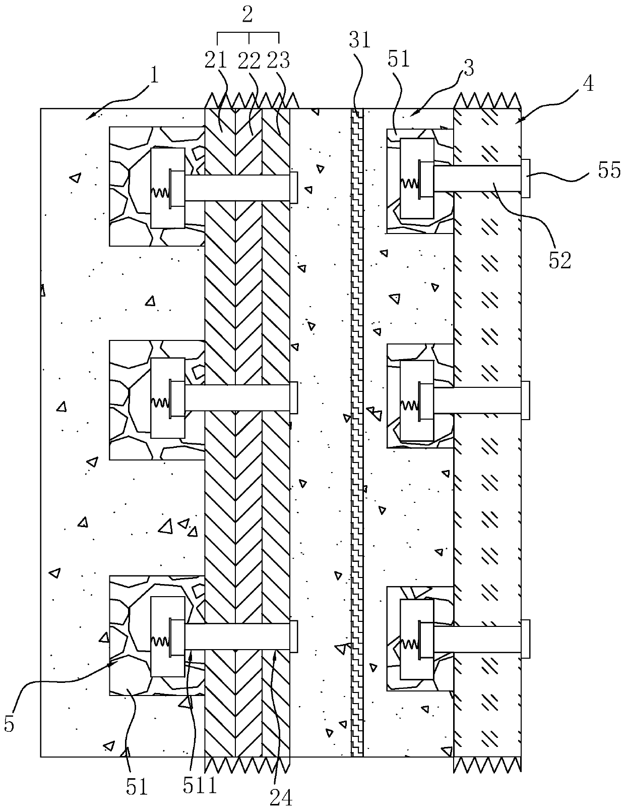 External wall decoration structure and construction method thereof