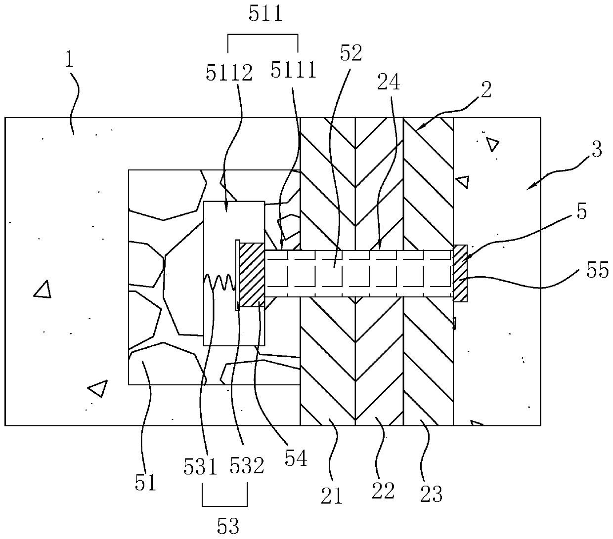 External wall decoration structure and construction method thereof