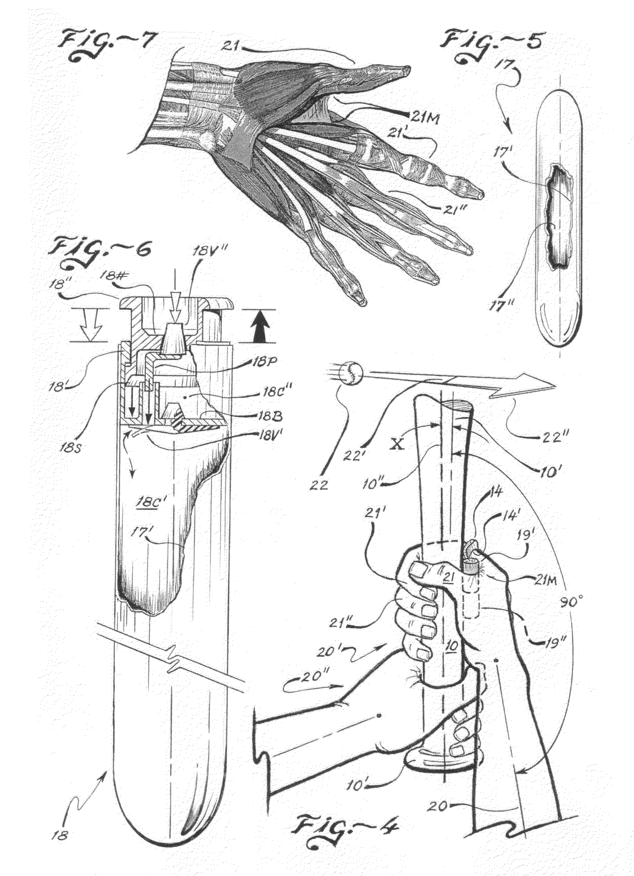 Batter's finger-worn variable-density control-pad