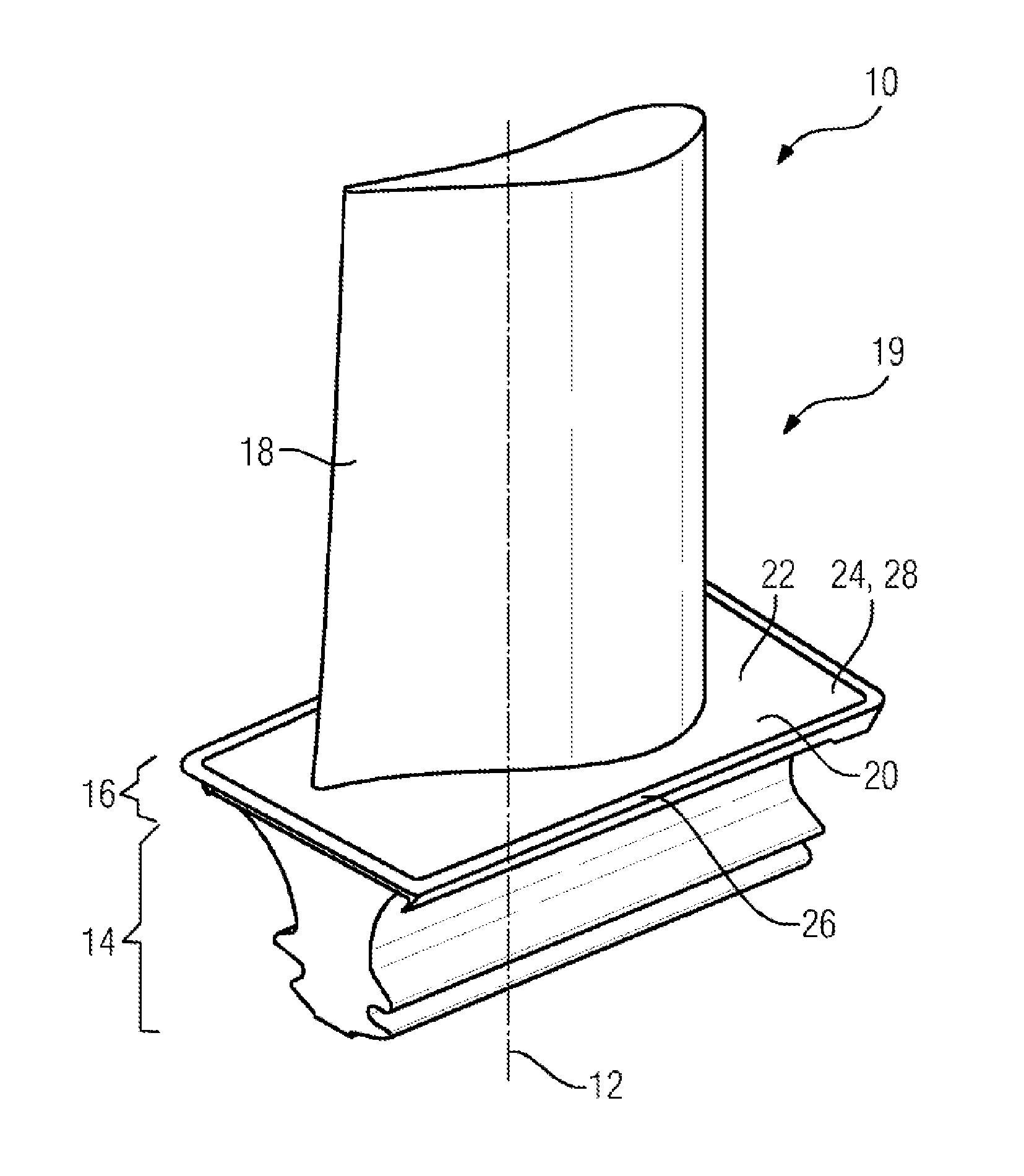 Turbine blade and associated method for producing a turbine blade