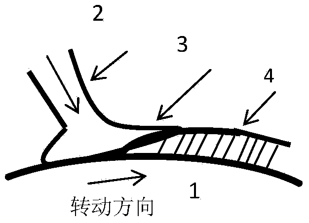 Method for preparing amorphous alloy thin strip through quenching conical single roller quickly