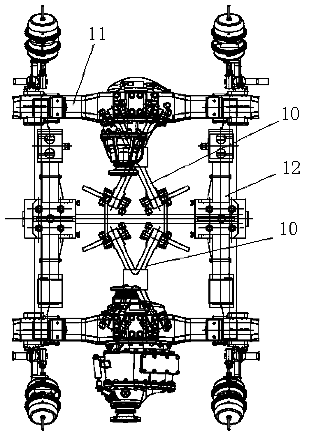 X-type traction bar, rear suspension assembly and vehicle