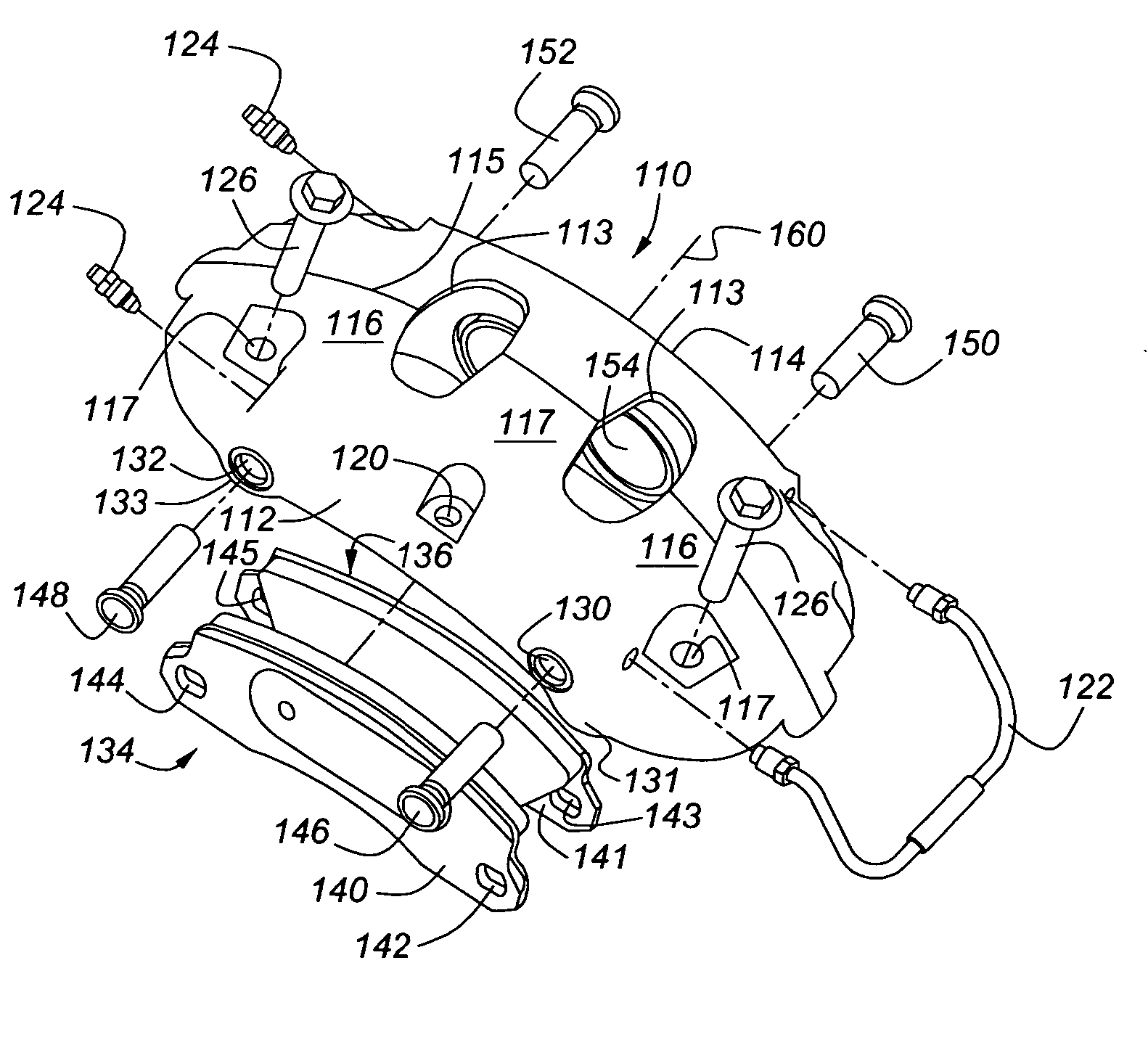 Taper wear compensation of a friction pad for a disc brake assembly