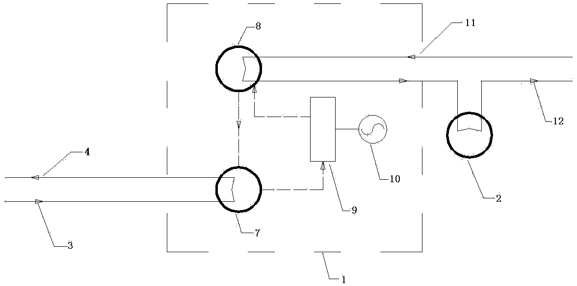 Heat supply unit combining compression heat pump with water heating device and heat supply method of heat supply unit