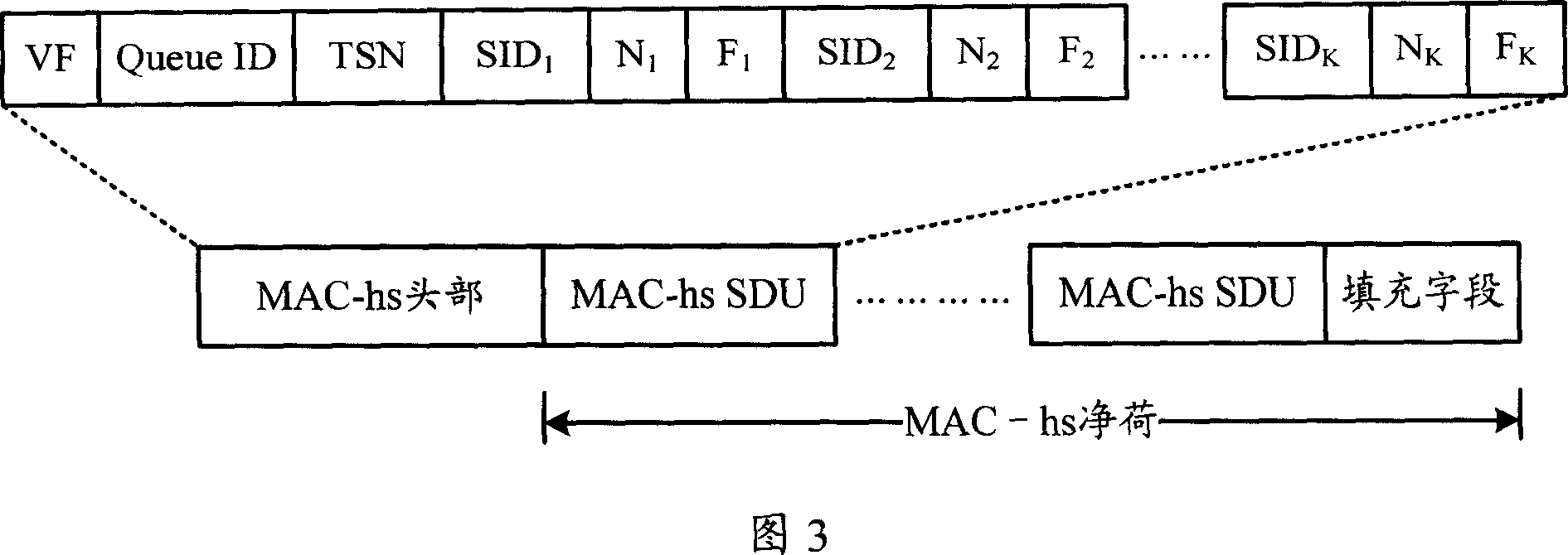 Method and system for transmitting packet data in high-speed down grouped access