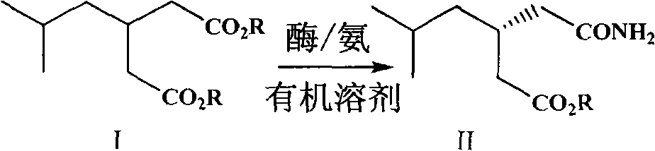 Preparation of pregabalin chiral intermediate with bio-enzyme method