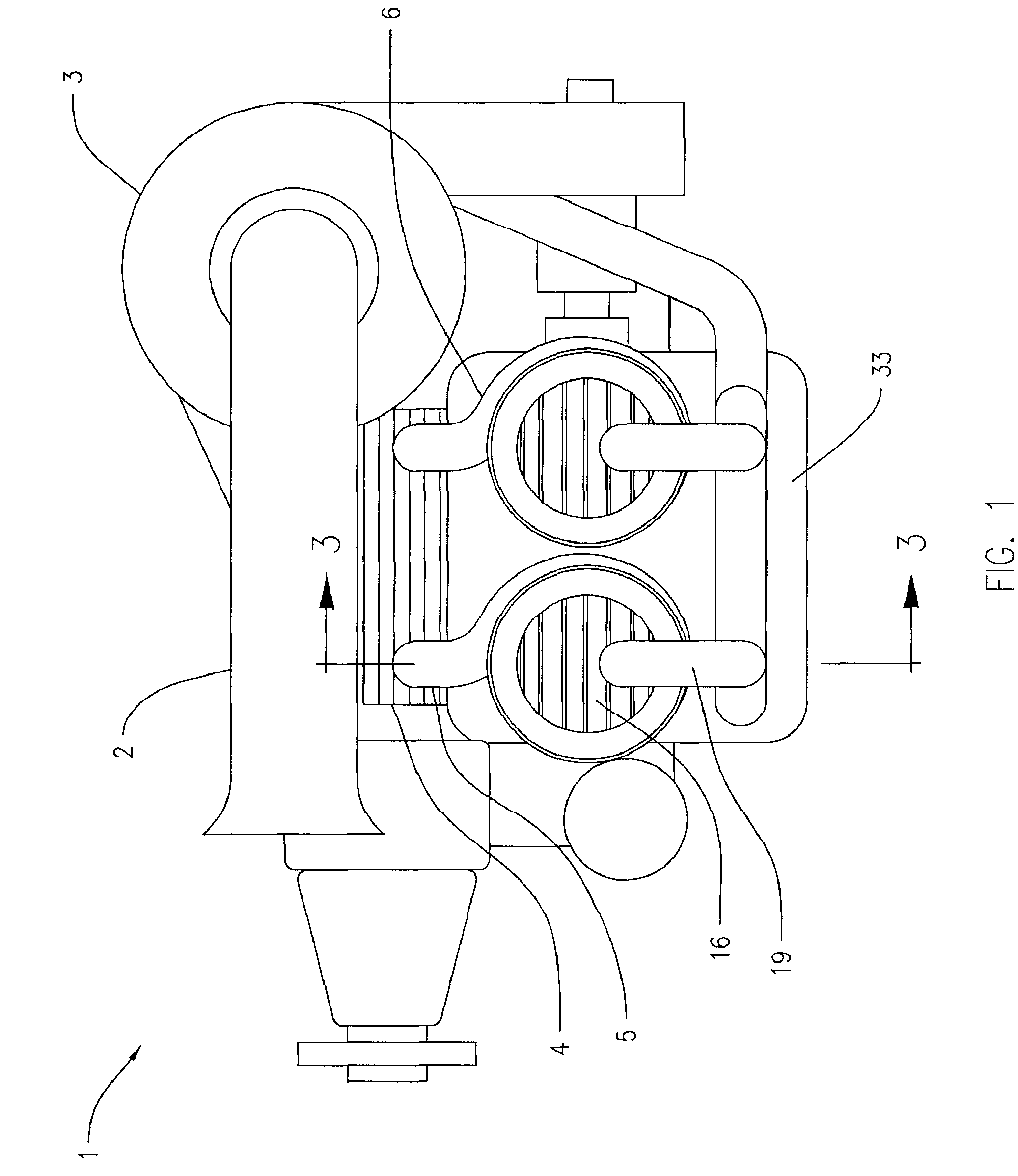 Two-stroke uniflow turbo-compound internal combustion engine