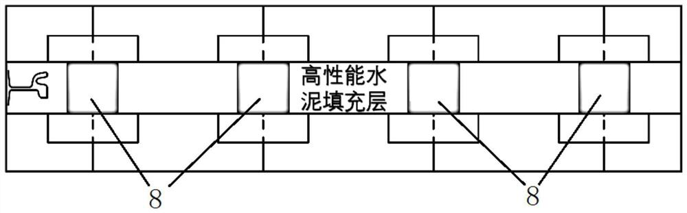 Tramcar track construction method with high-performance cement concrete as lap joint material