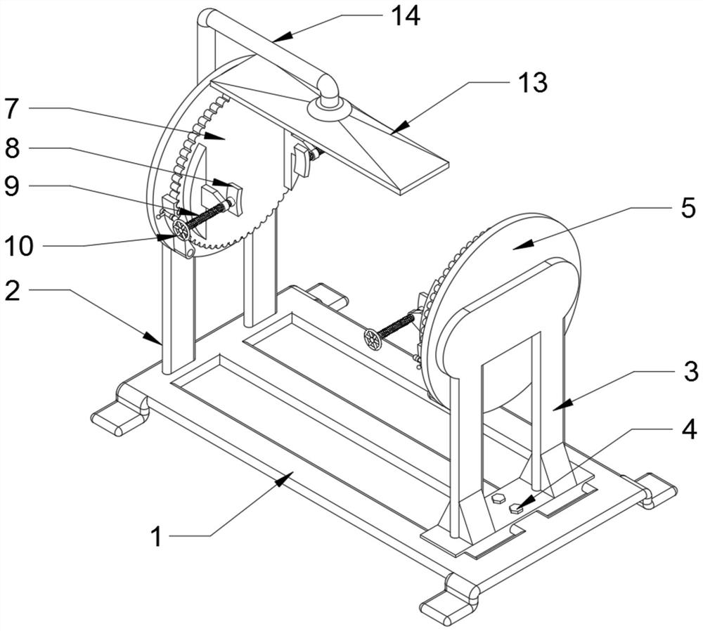 An auxiliary device for welding and assembly of automobile parts that can be rotated and adjusted