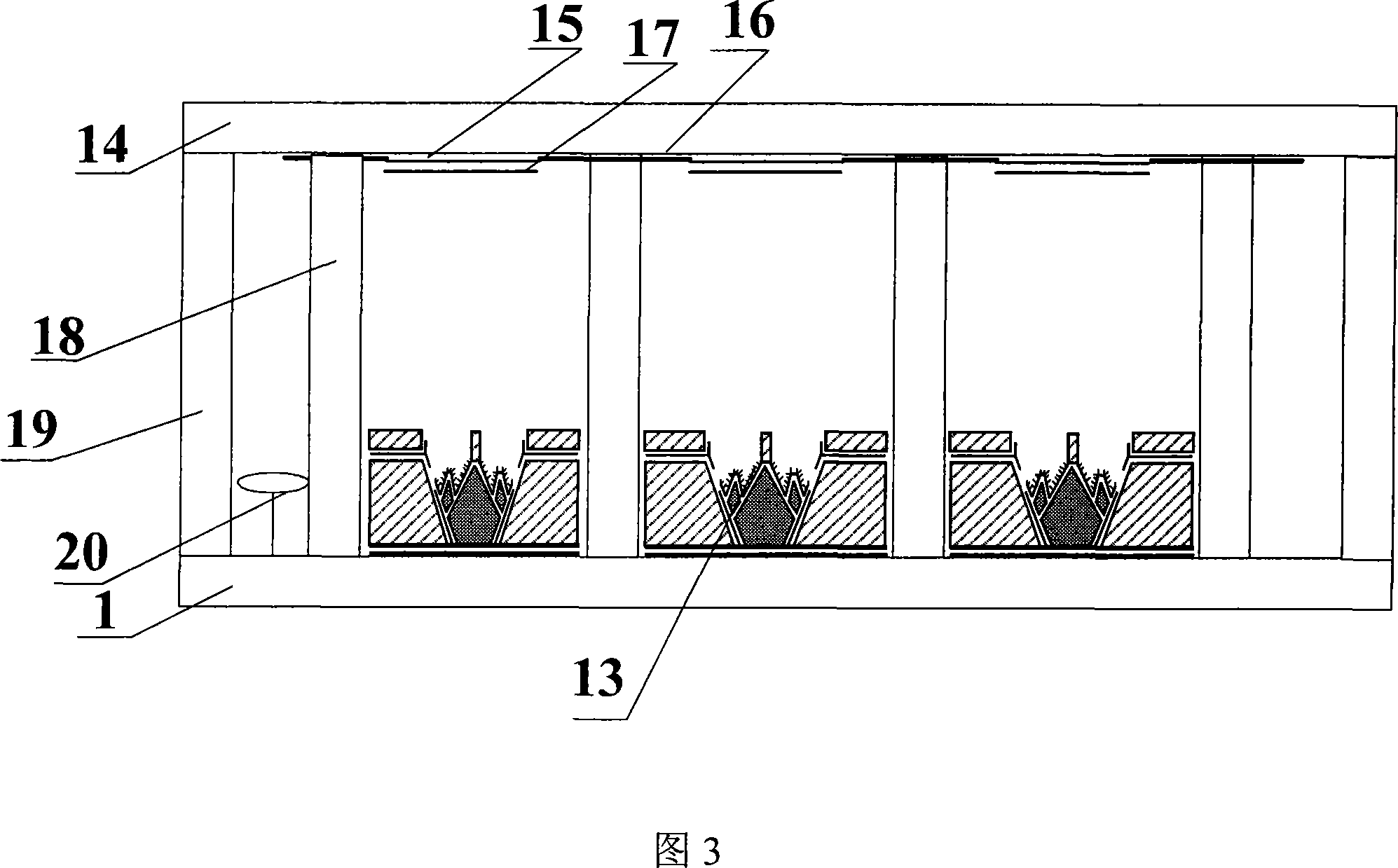 Flat-panel display device with gate-modulated multi-tilt cathode structure and its preparing process