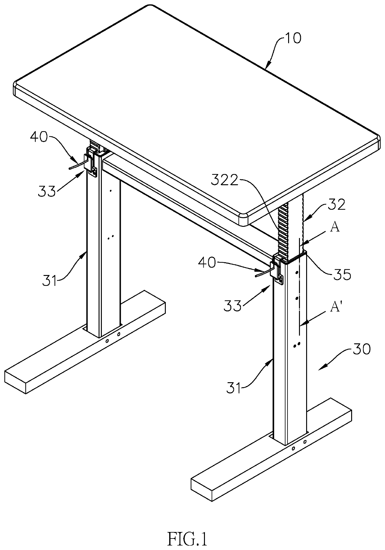 Height-adjustable table