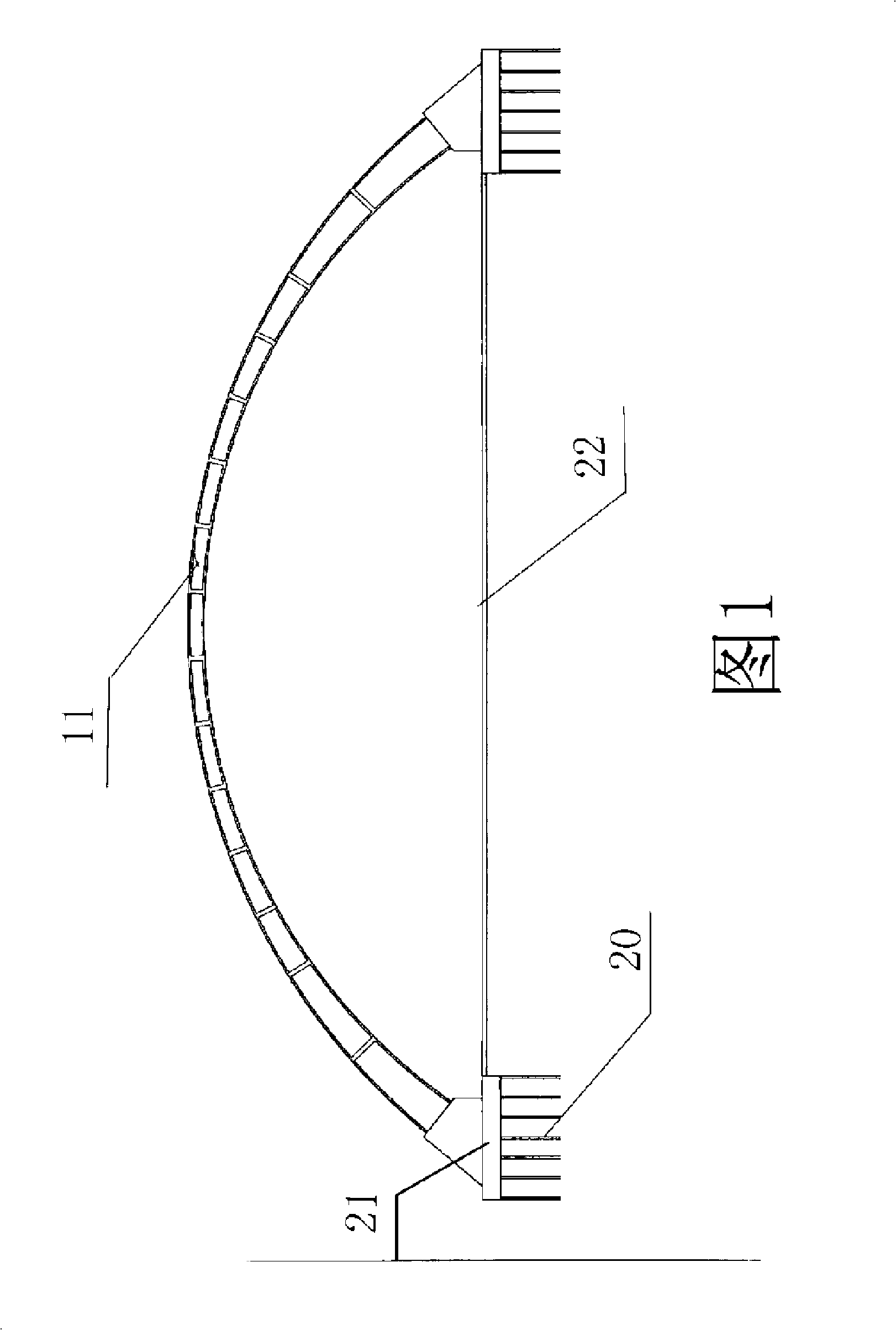 Construction method of large-span box variable cross-section reinforcement concrete arch