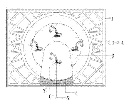 Deep foundation pit open cutting construction method