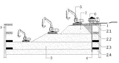 Deep foundation pit open cutting construction method