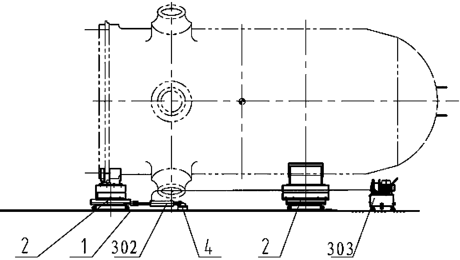 Heavy equipment transport system containing curved rail transport