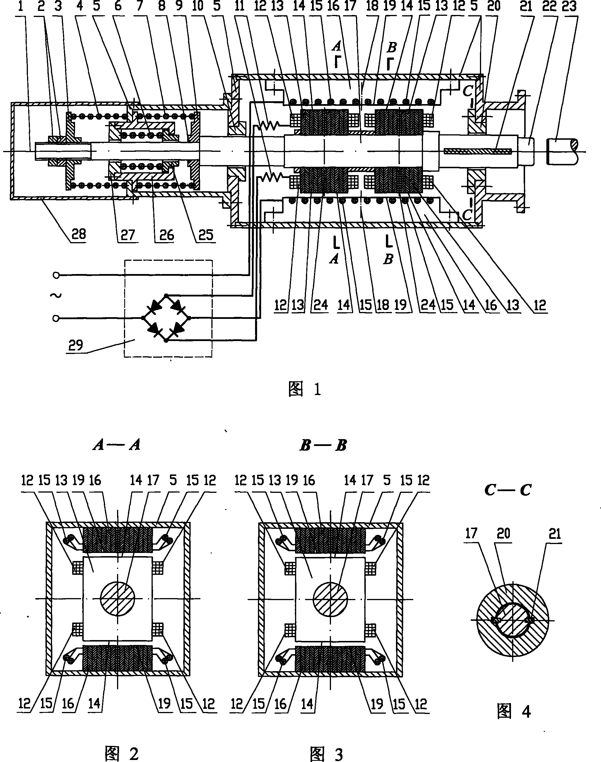 An electric harmonic reciprocating line motion impact device