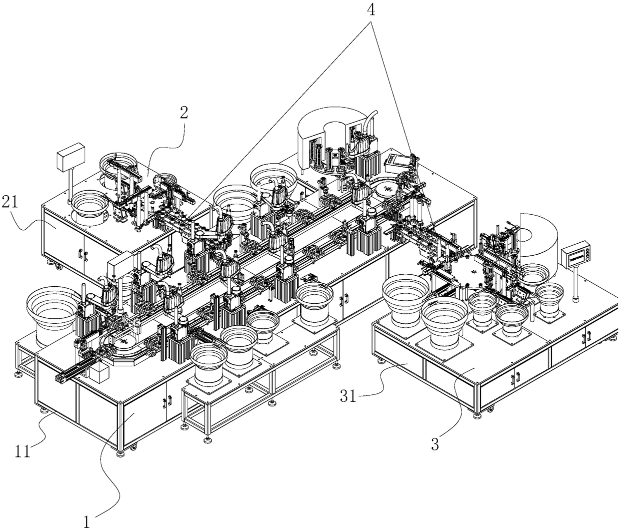 Mixing valve element automatic assembly line