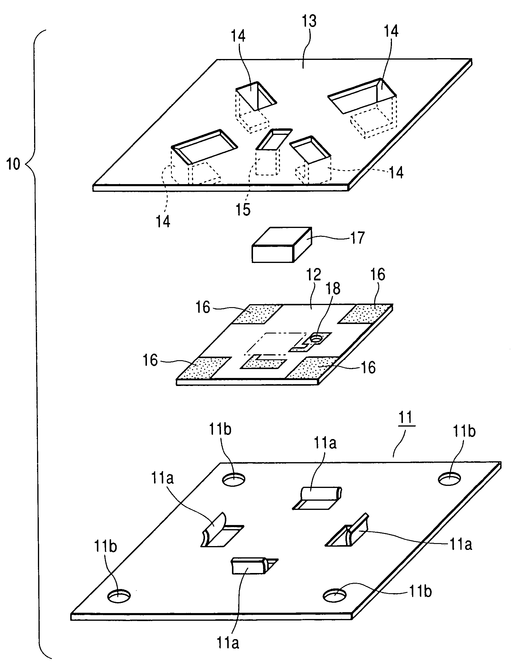 Antenna device having miniaturized radiating conductor plate