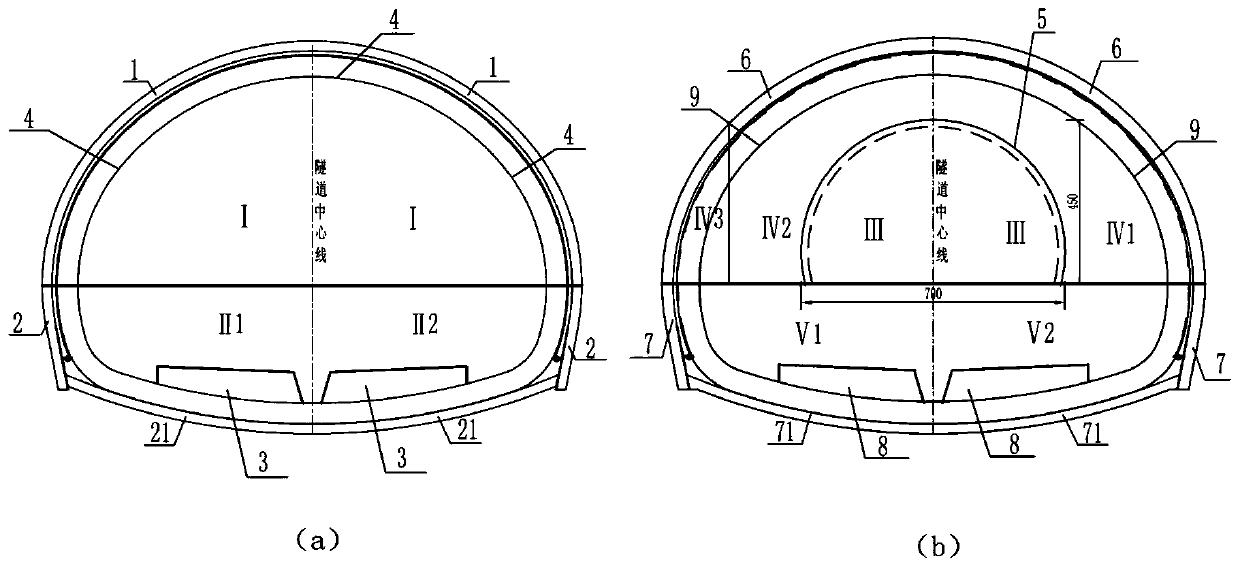 A very small clean distance from the tunnel to the hole construction method