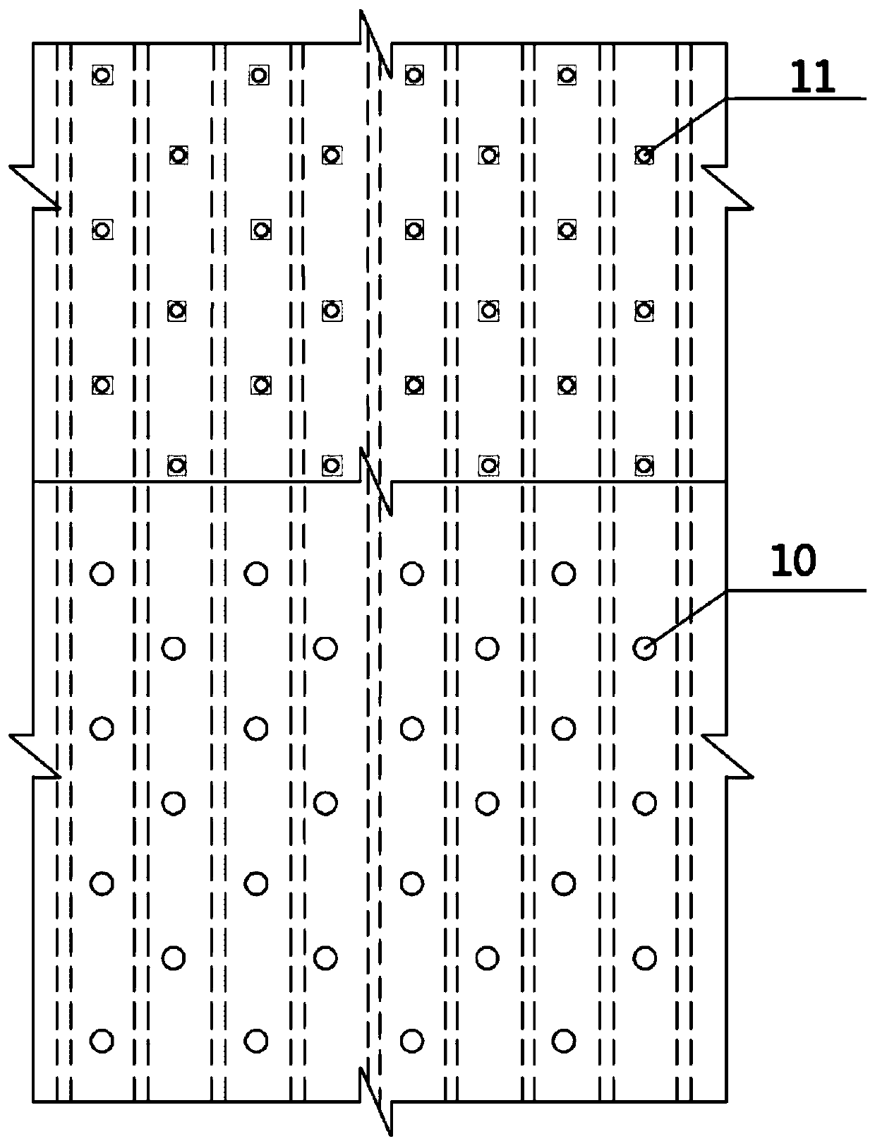 A very small clean distance from the tunnel to the hole construction method