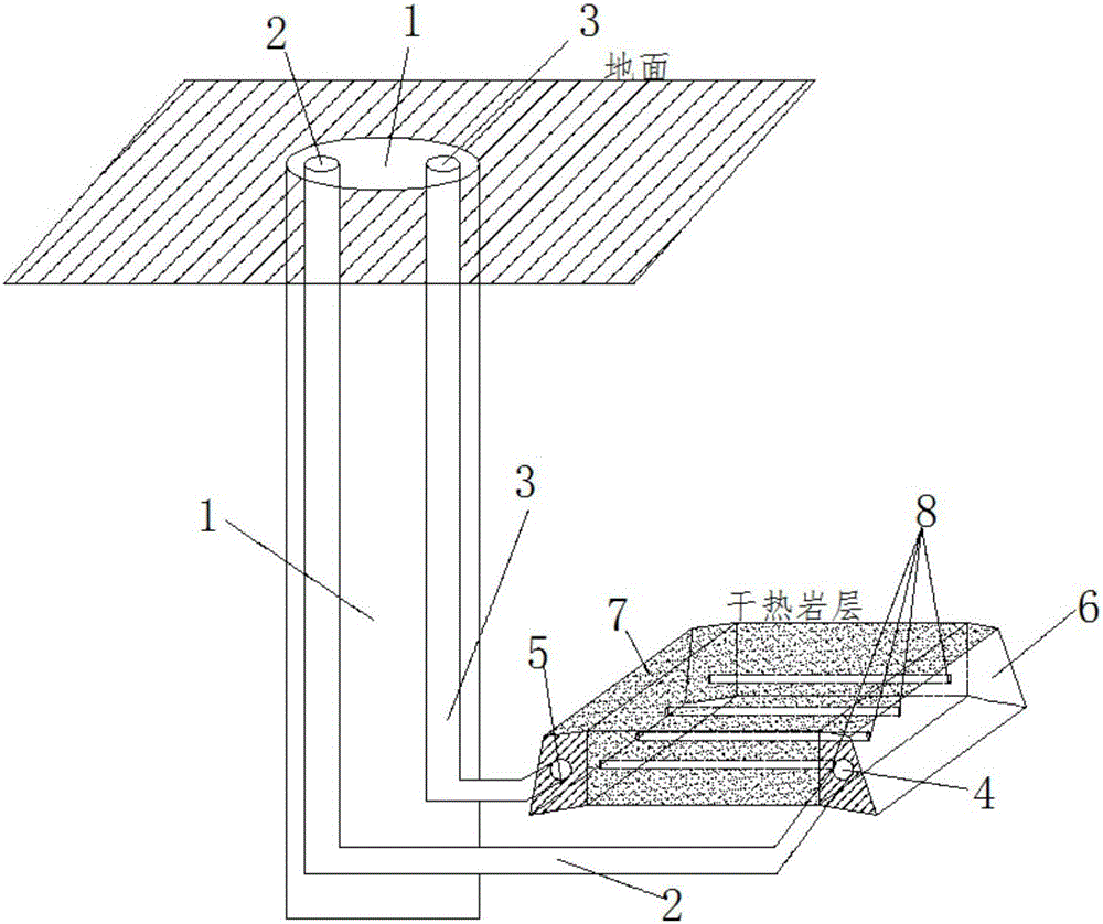 Geothermal exploitation system and construction method thereof