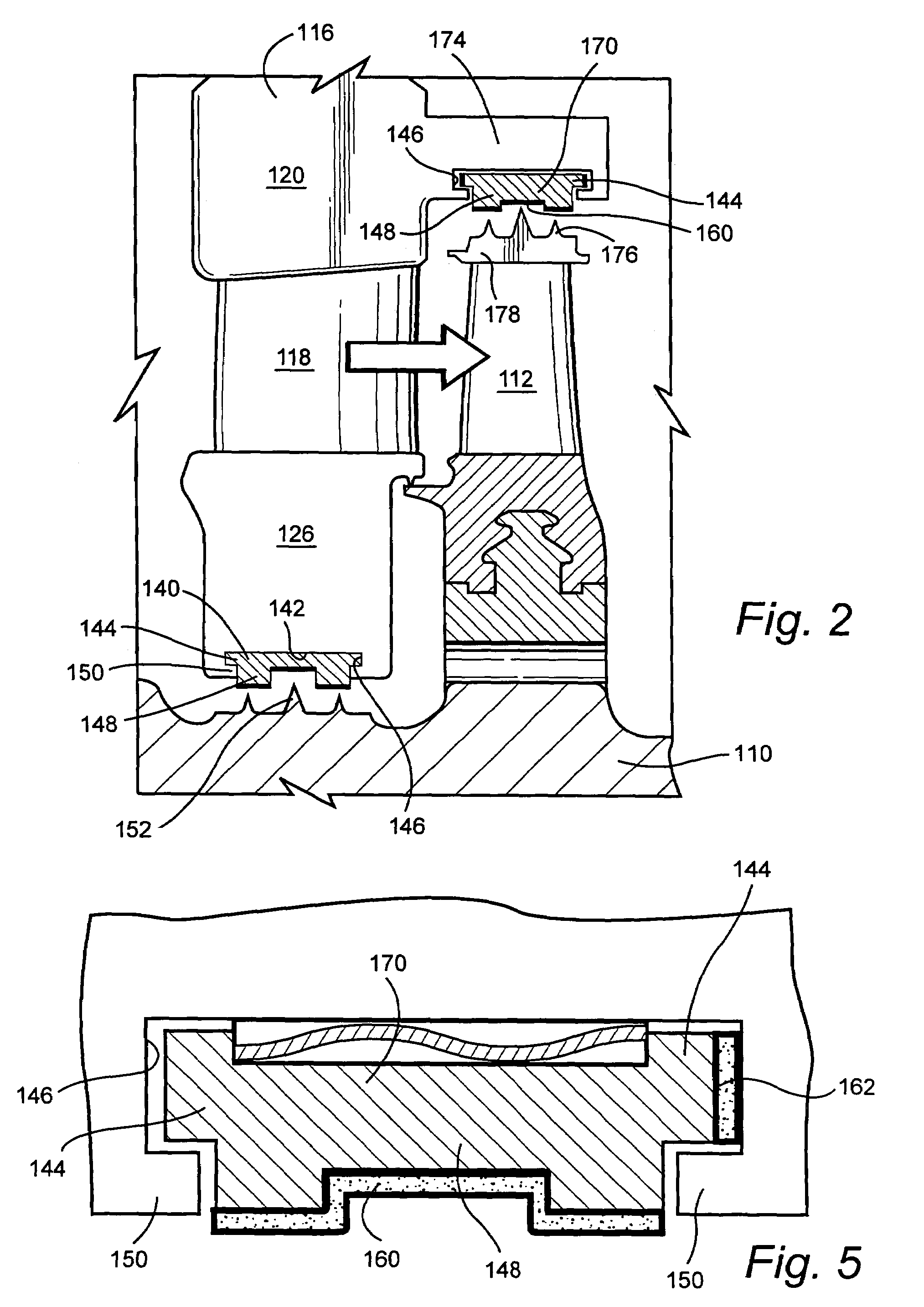 Removable abradable seal carriers for sealing between rotary and stationary turbine components