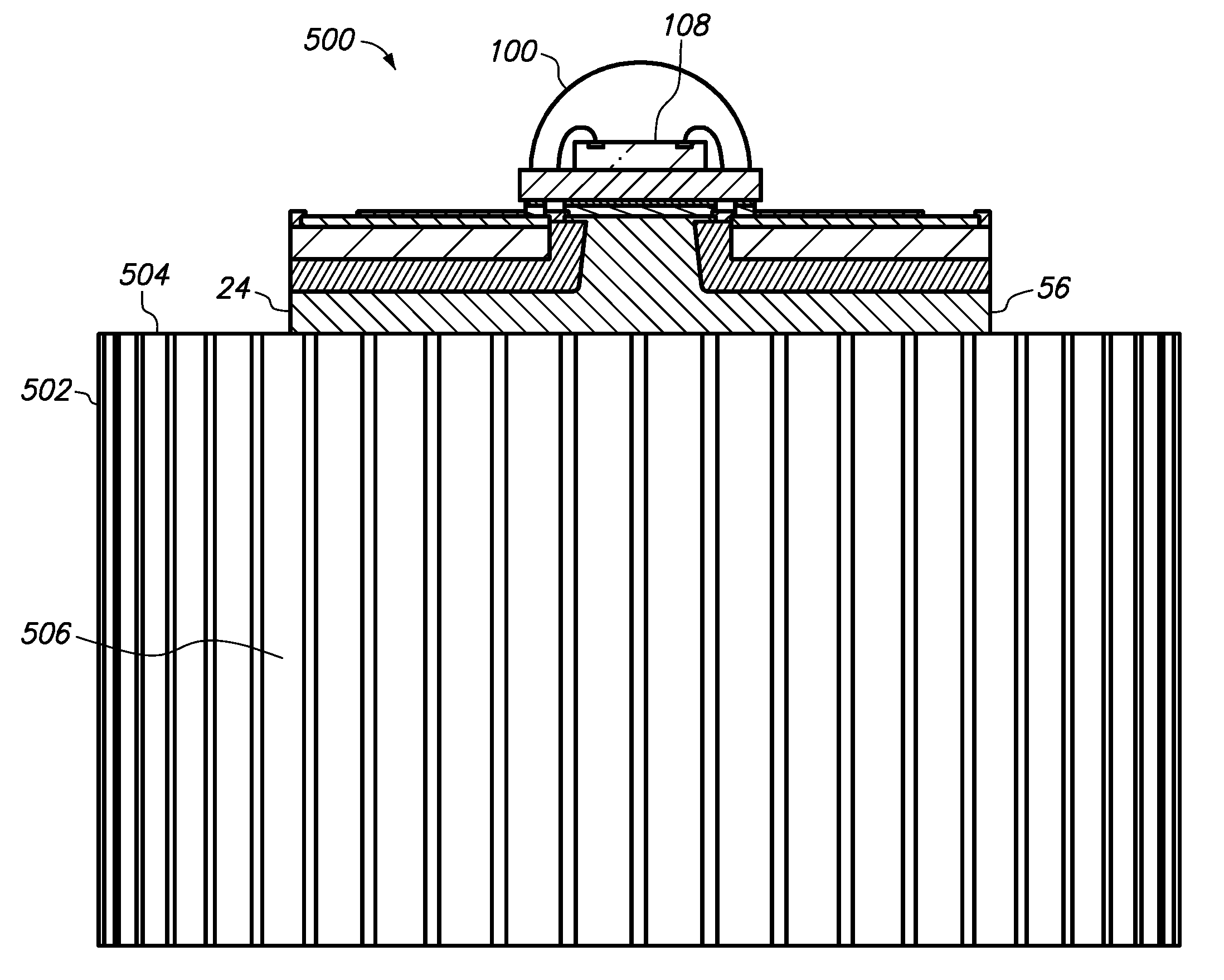 Semiconductor chip assembly with post/base heat spreader and substrate