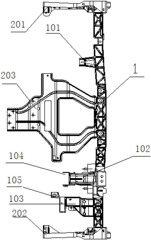 Plastic crossbeam pipe column structure and plastic injecting and forming method thereof