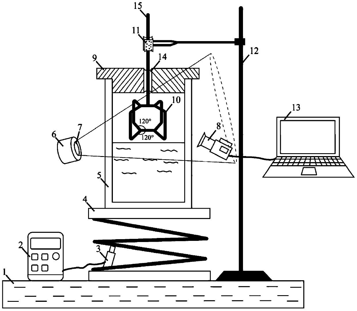 Measuring device for liquid drainage of foam thin film and measuring method