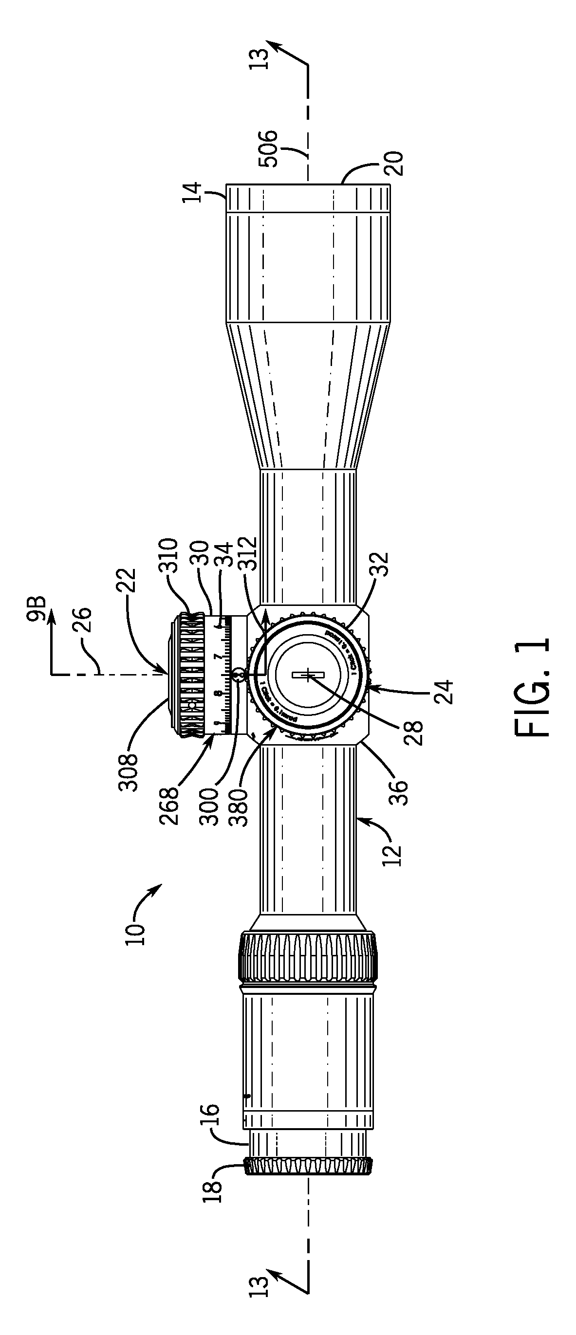 Rifle scope turret with spiral cam mechanism