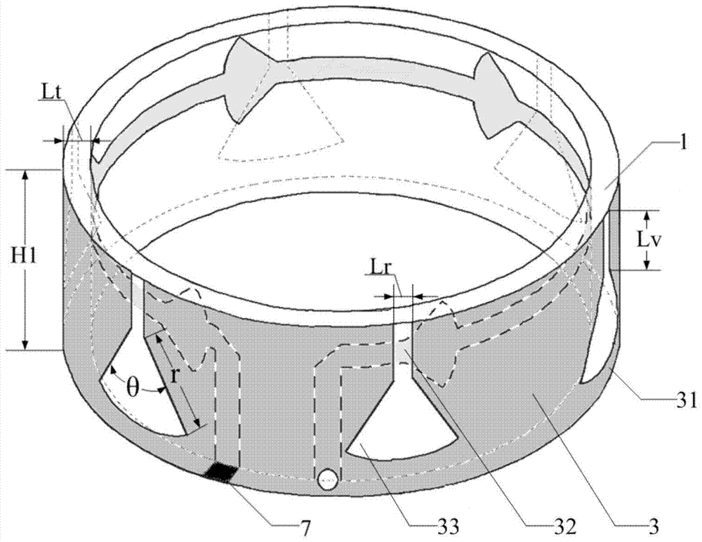 Wide beam multi-arm slot helical antenna