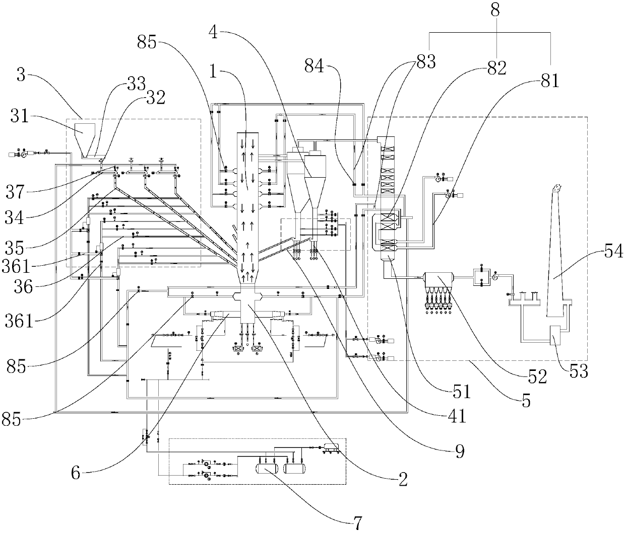 Boiler combustion return device and boiler combustion system with the device