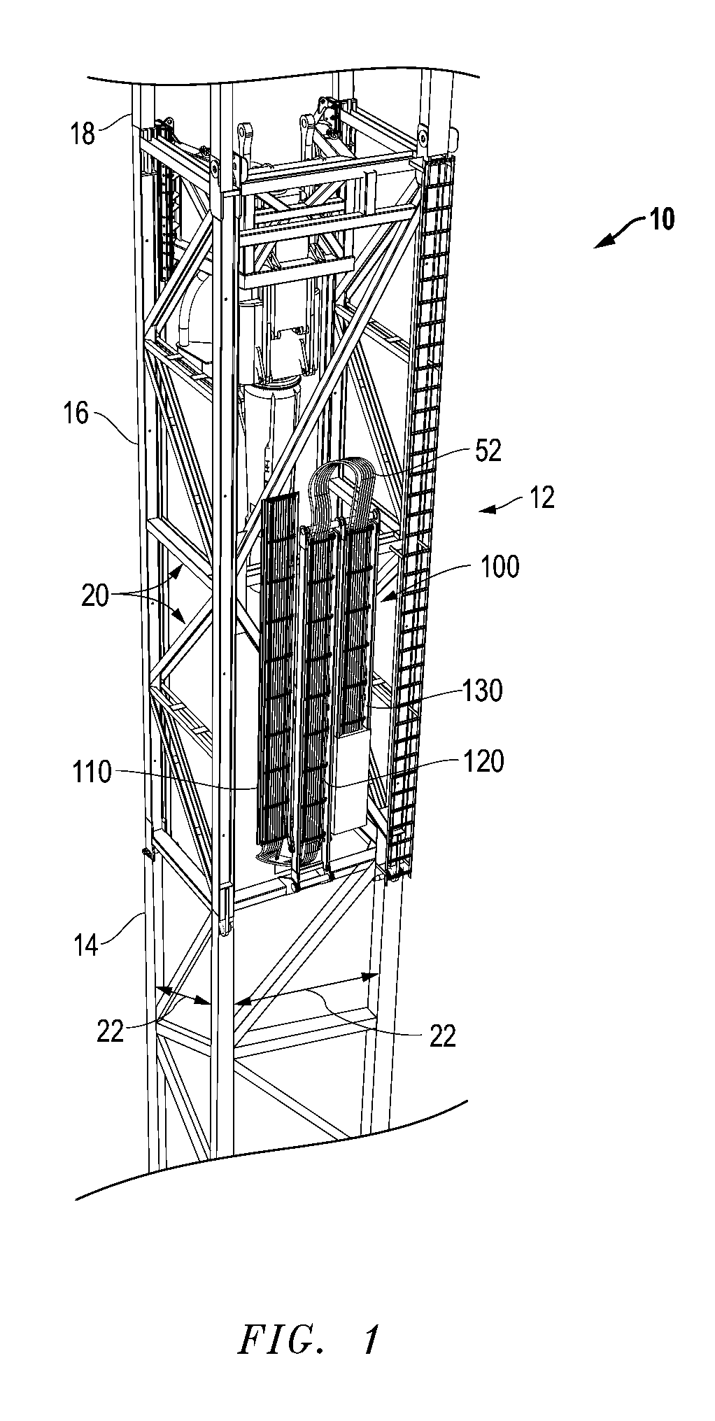 Retractable cable tray for vertical structures