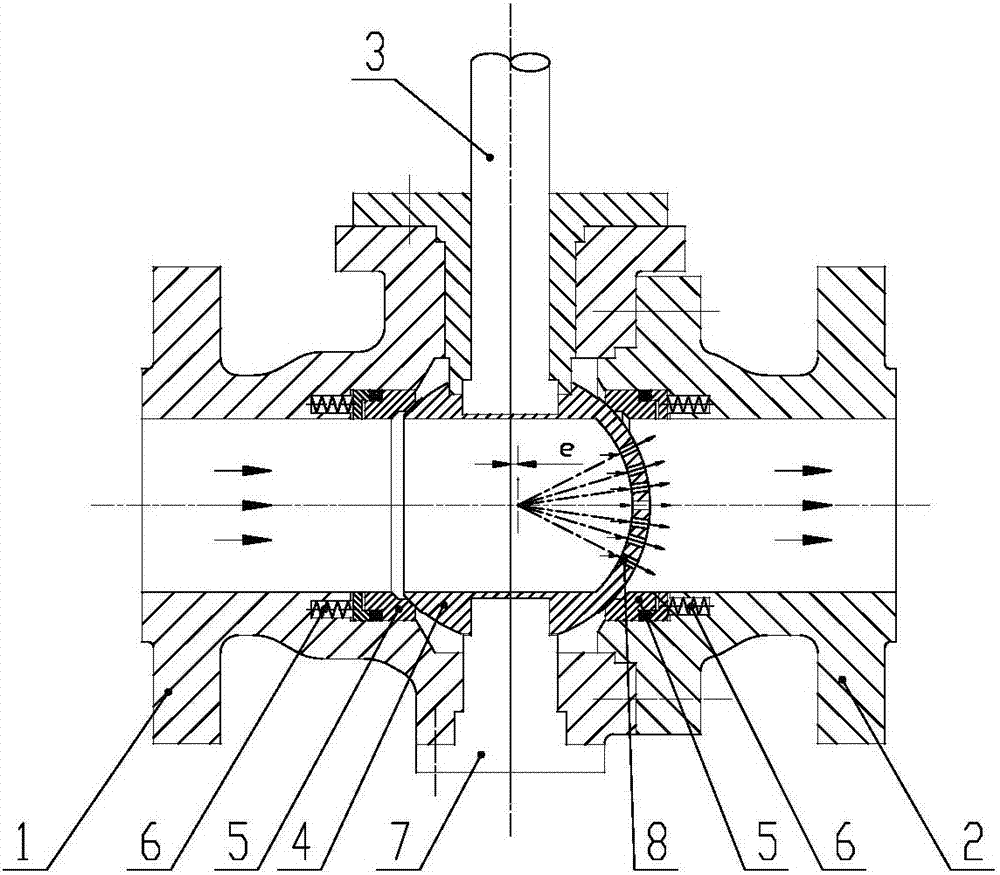 Ball valve capable of eliminating cavitation