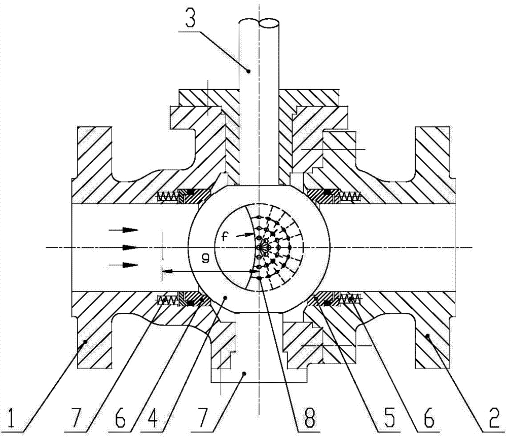 Ball valve capable of eliminating cavitation