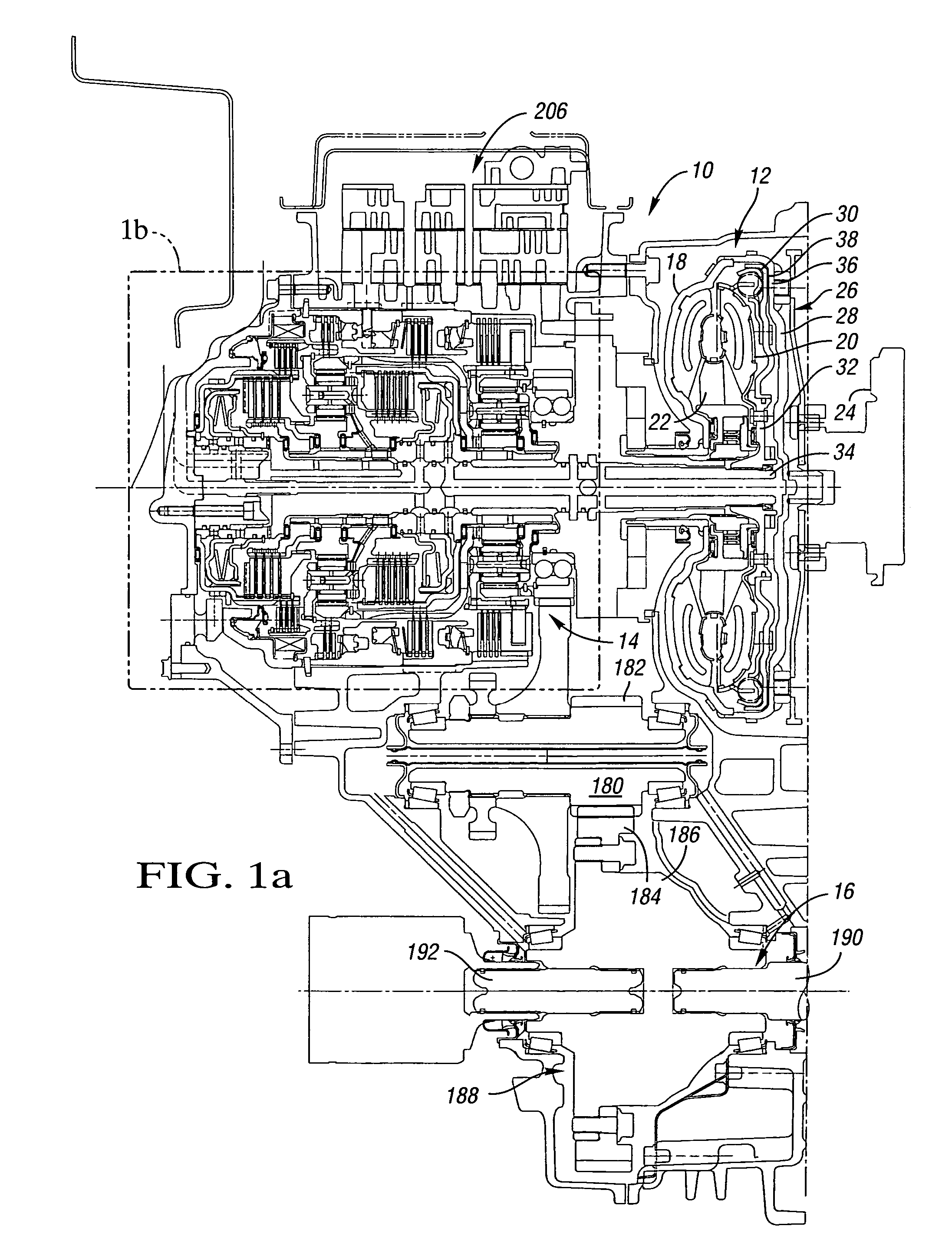 Planetary transmission having a rotating-type torque-transmitting mechanism with a stationary piston