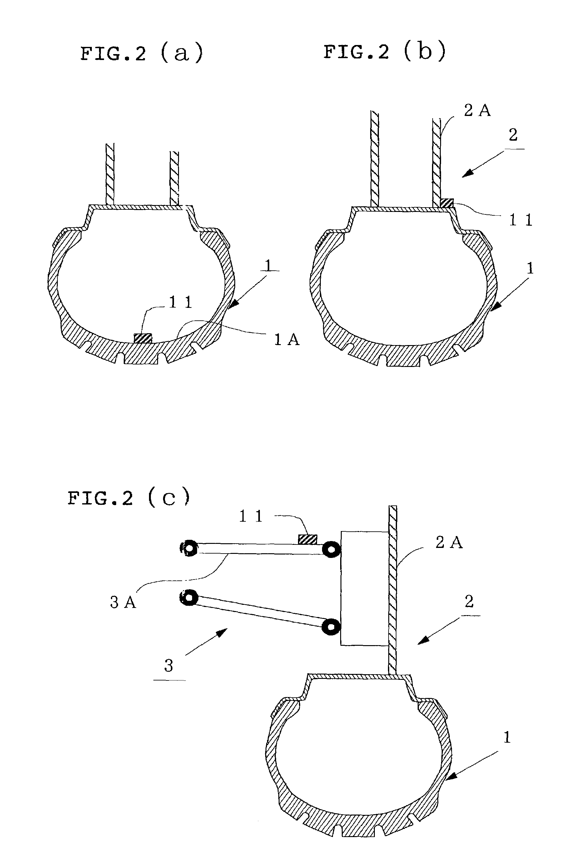 Method for estimating vehicular running state, vehicular running state estimating device, vehicle control device, and tire wheel