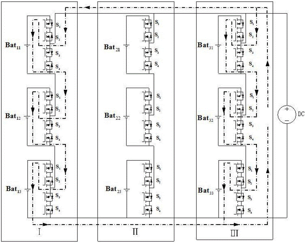 Lithium battery voltage balance circuit topology