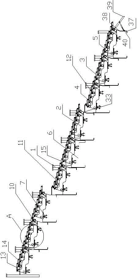 Combined type large household garbage incinerator