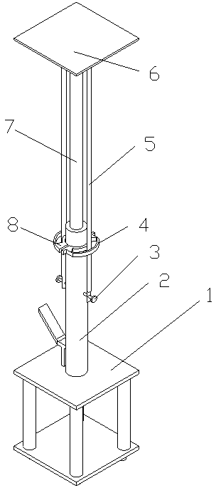 Hydraulic elevating platform provided with guide device