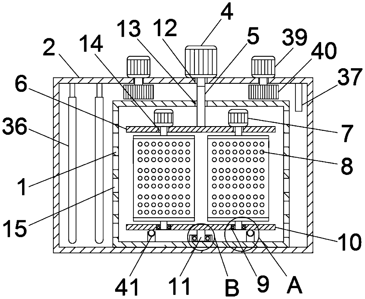 A drying device for the production and processing of auto parts