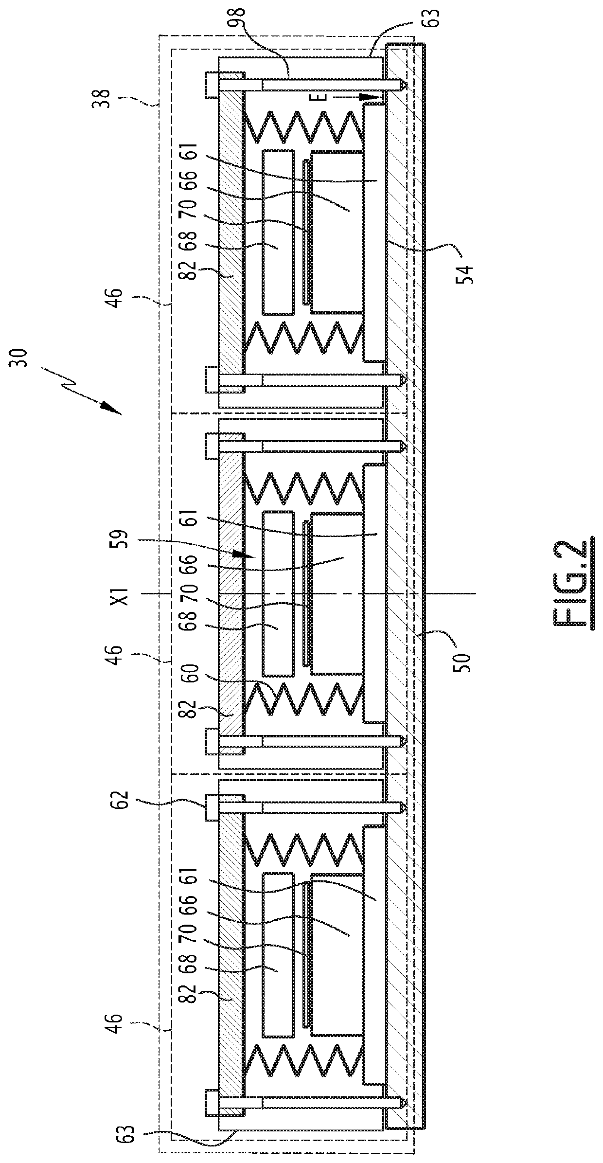 Electrical switching device and associated electrical traction box